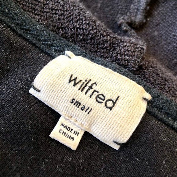 Wilfred Black Cocoon Cardigan Sweater Jacket Zip Comfy Cotton - Picture 11 of 12